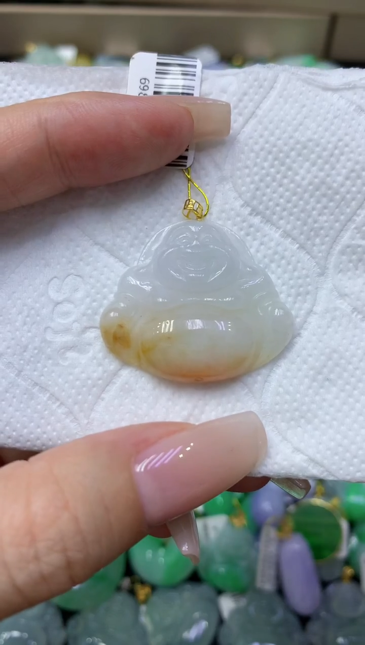 颈饰18K金镶嵌翡翠天然缅甸翡翠A货
