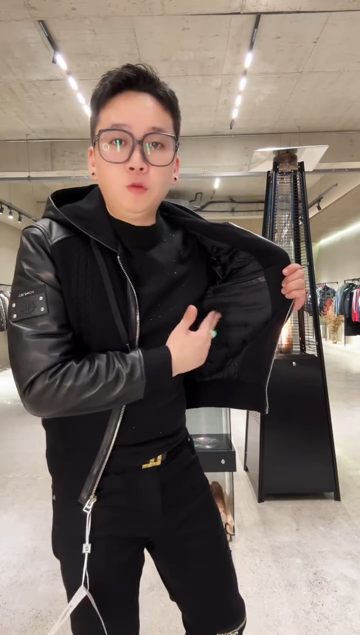 48码（125斤以内）男士真皮羊毛拼接鹅绒服25810