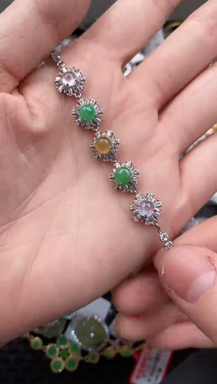 银S925镶嵌戒指翡翠12                  4