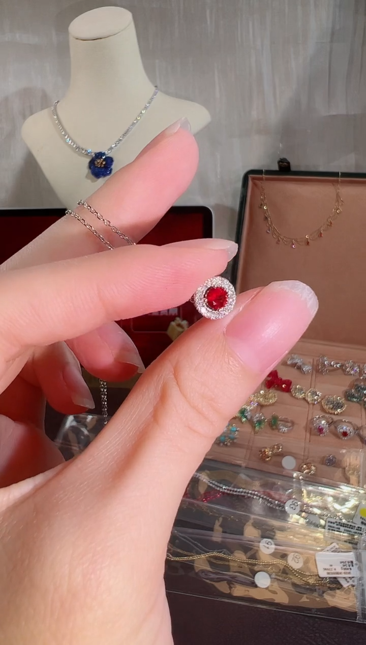 18K金镶嵌颈饰红宝石BN0383#-W#89