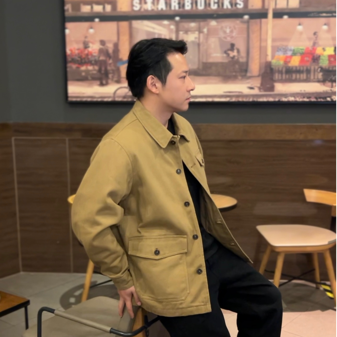 GuuRest/古休纯棉重磅复古宽松长袖中长款风衣外套秋季经典百搭