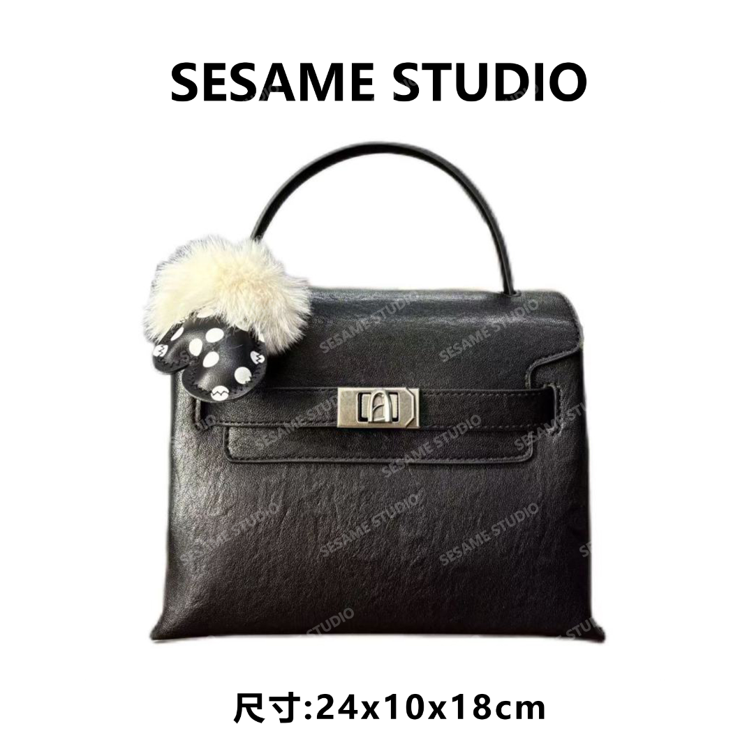 【芝麻集】SD-50291-黑色RAIN.CUN休闲时尚百搭腋下女包