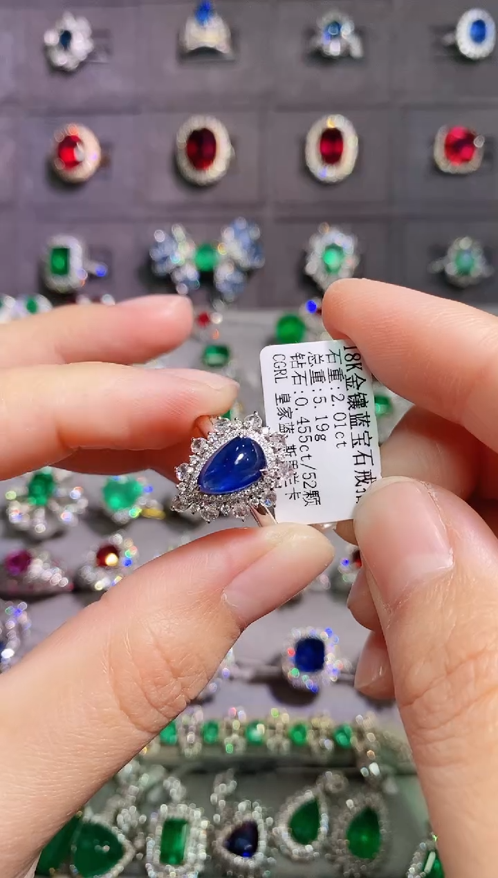 【闪购商品】蓝宝石18K金戒指18K金镶嵌1