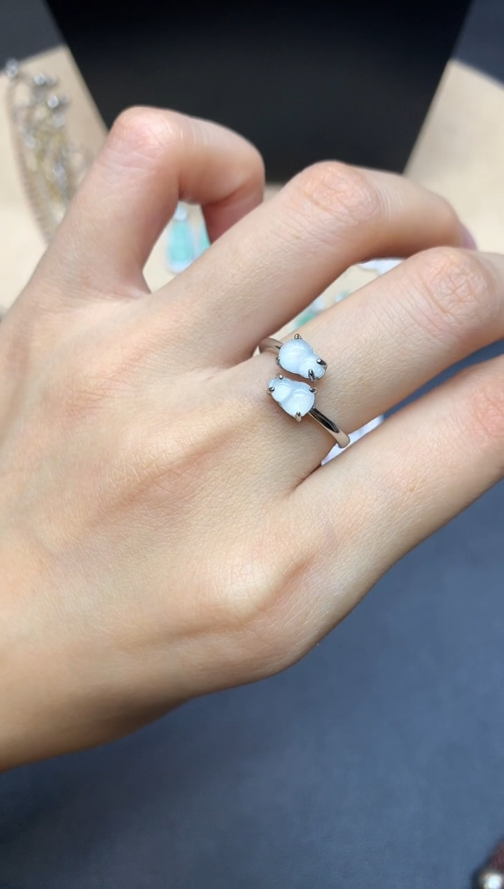 【闪购商品】翡翠戒指银S925镶嵌葫芦【多样性发其一】