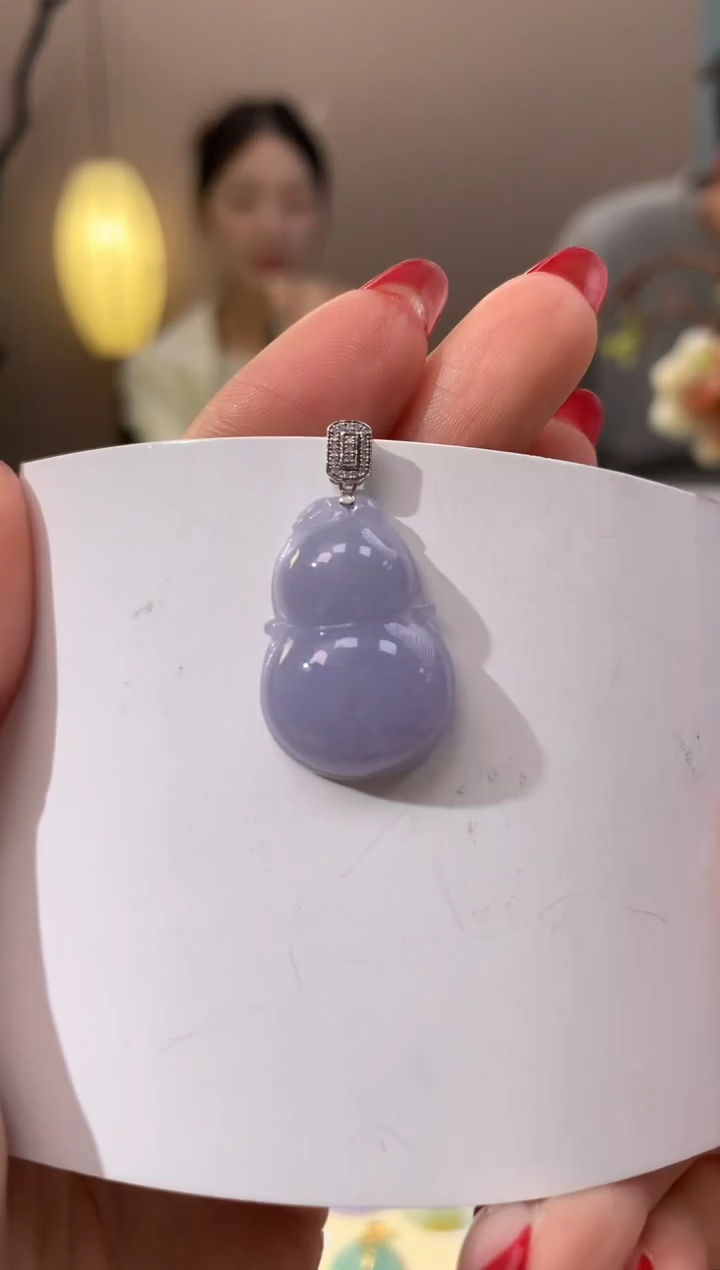 【闪购商品】翡翠颈饰18K金镶嵌天然缅甸a货翡翠