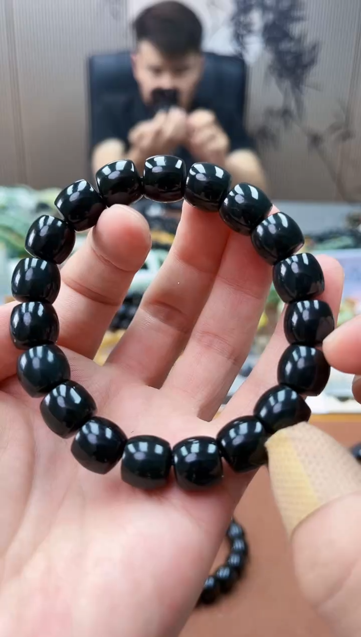 手链未镶嵌和田玉纯天然新疆塔青黑青12