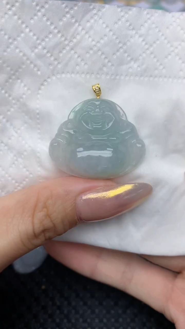 【闪购商品】翡翠颈饰18K金镶嵌 天然翡翠A货