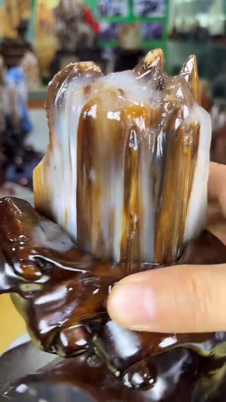 缅甸天然树化玉摆件