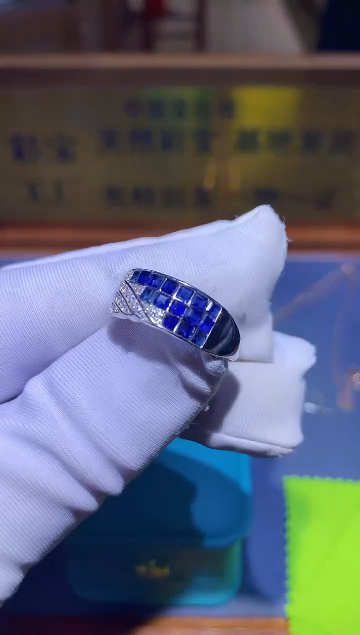 【闪购商品】蓝宝石戒指银S925镶嵌........