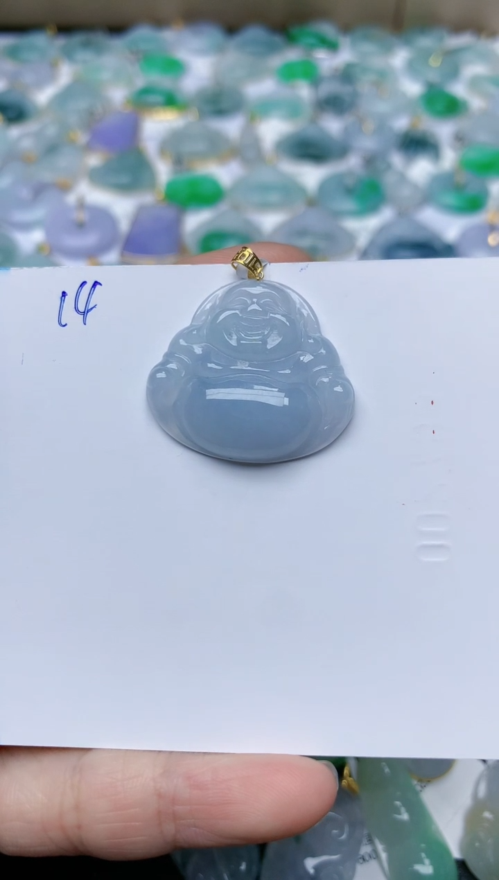 【闪购商品】翡翠颈饰18K金镶嵌天然翡翠A货    