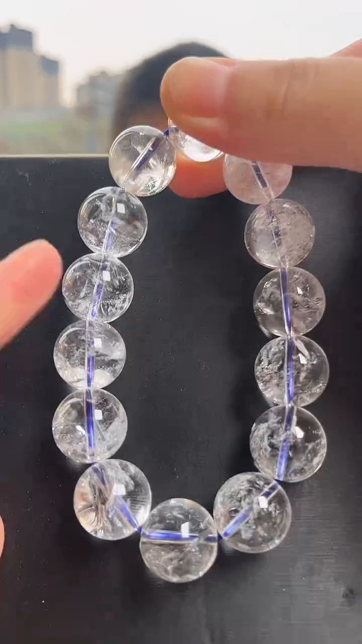 【闪购商品】水晶手链未镶嵌天然白阿赛手串多样性发一16mm