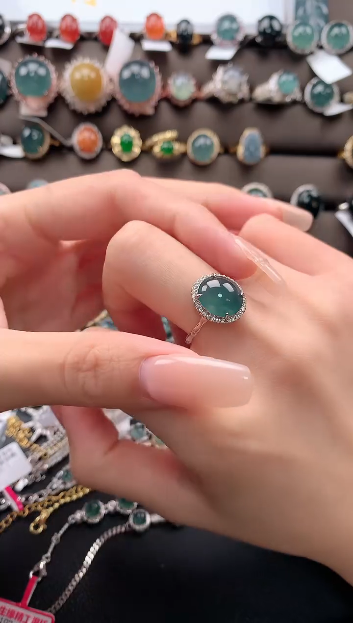 【闪购商品】翡翠戒指银S925镶嵌321321312