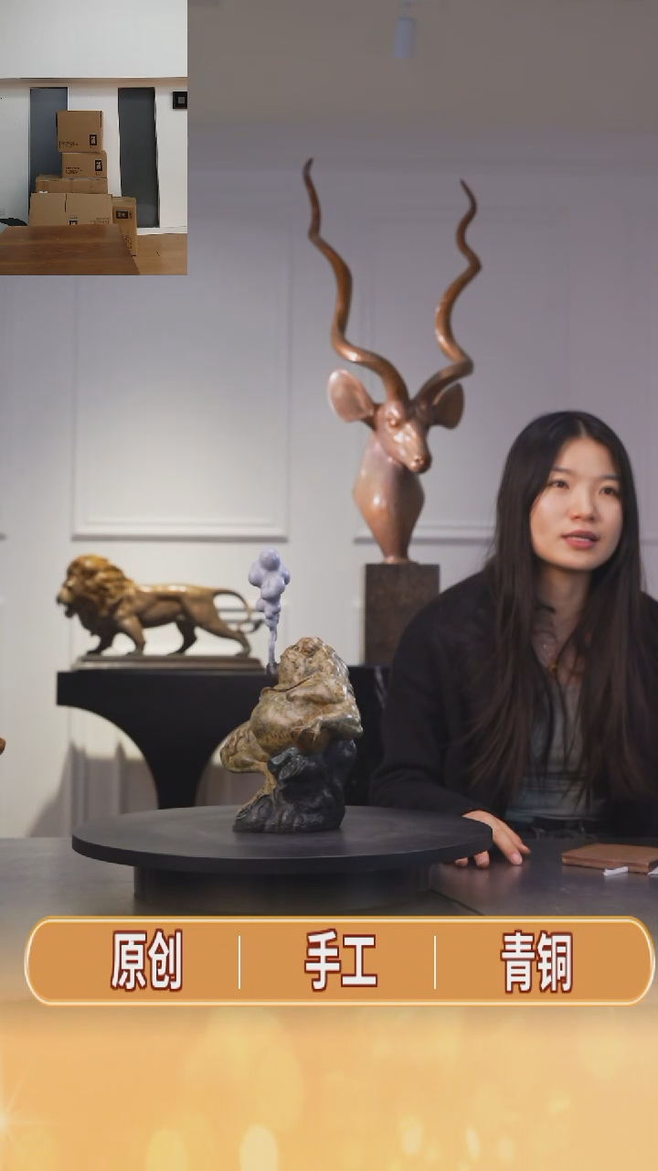 铜原创金蟾雕塑摆件《金老大》