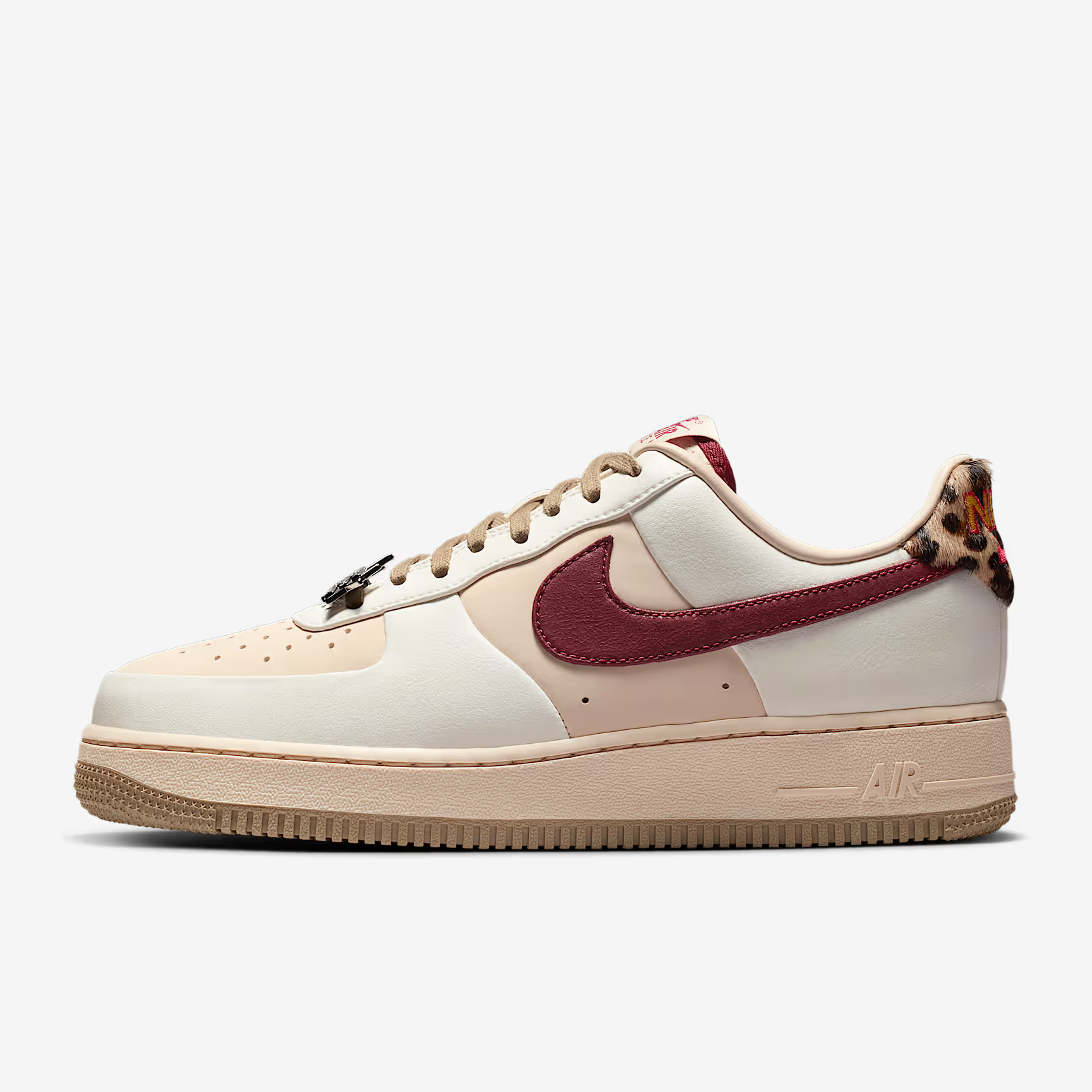 NIKE/耐克女款AF1女子酒红豹纹空军一号板鞋休闲鞋IM7510-262