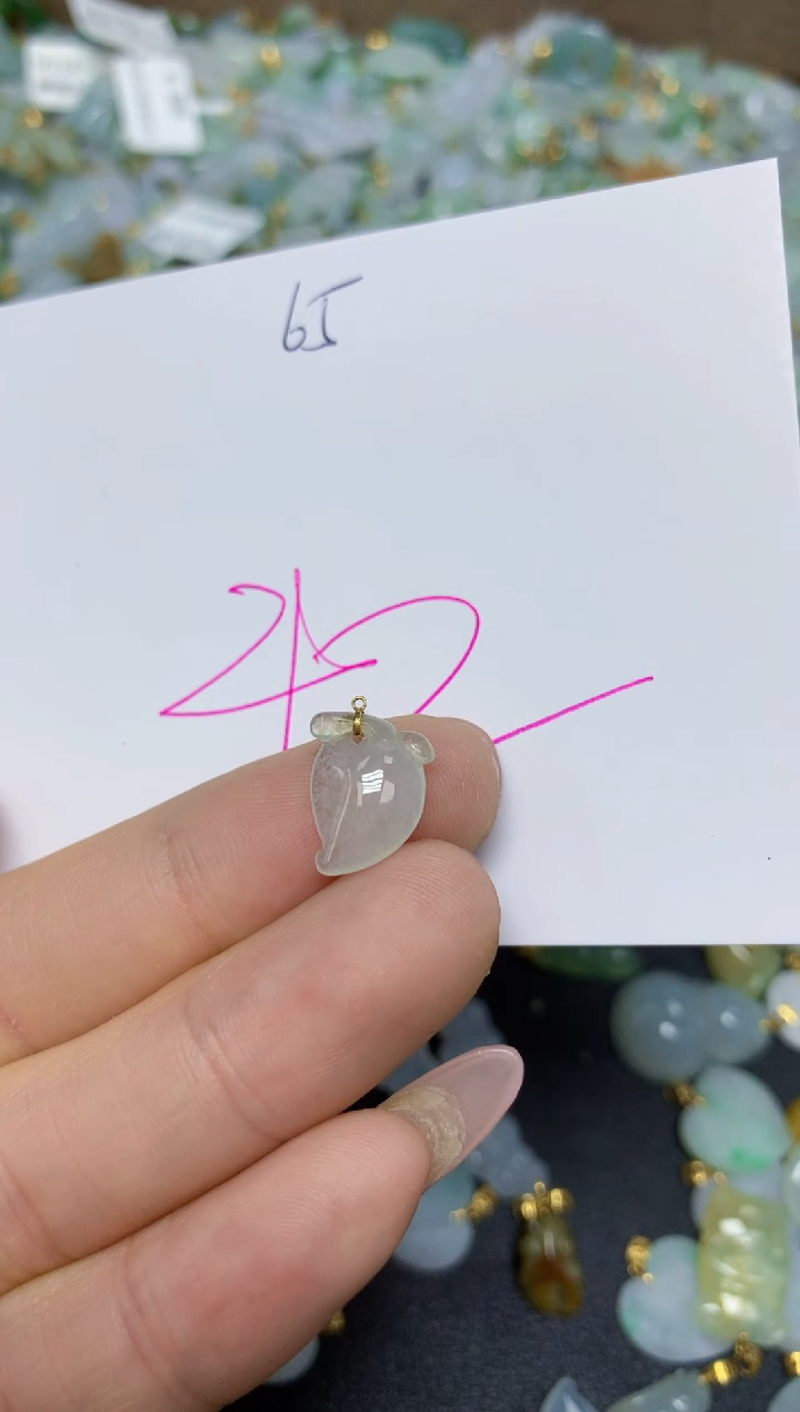 【闪购商品】翡翠挂件18K金镶嵌 天然翡翠A货