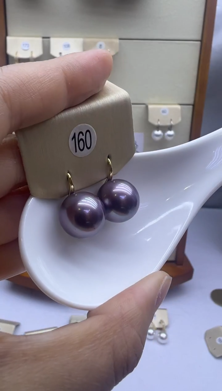 银S925镶嵌耳饰淡水珍珠160