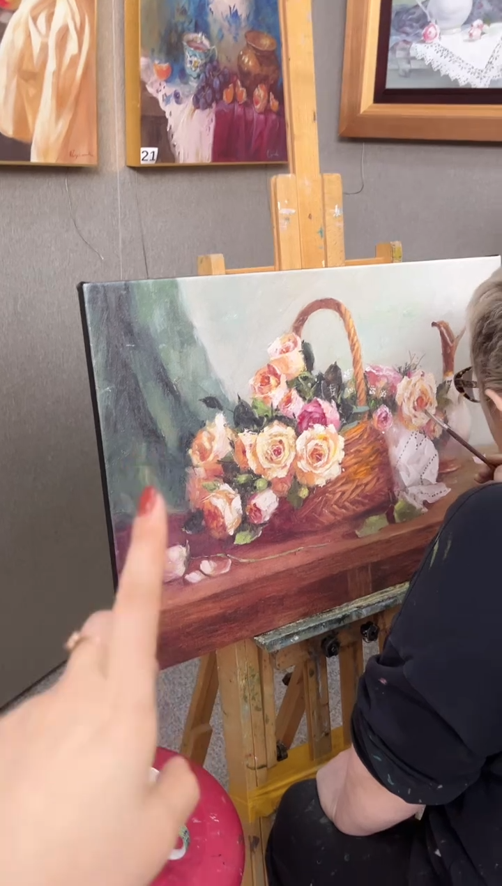 【闪购商品】俄罗斯油画《花卉》50*70内