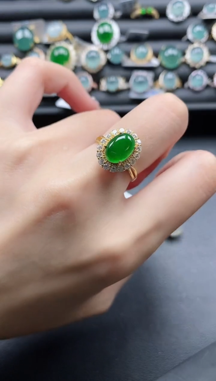 【闪购商品】翡翠戒指银S925镶嵌1111