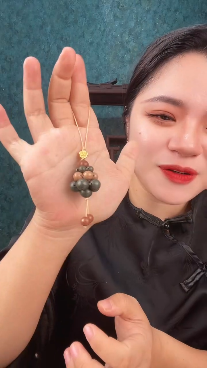 珠串洒金圣诞树小挂件