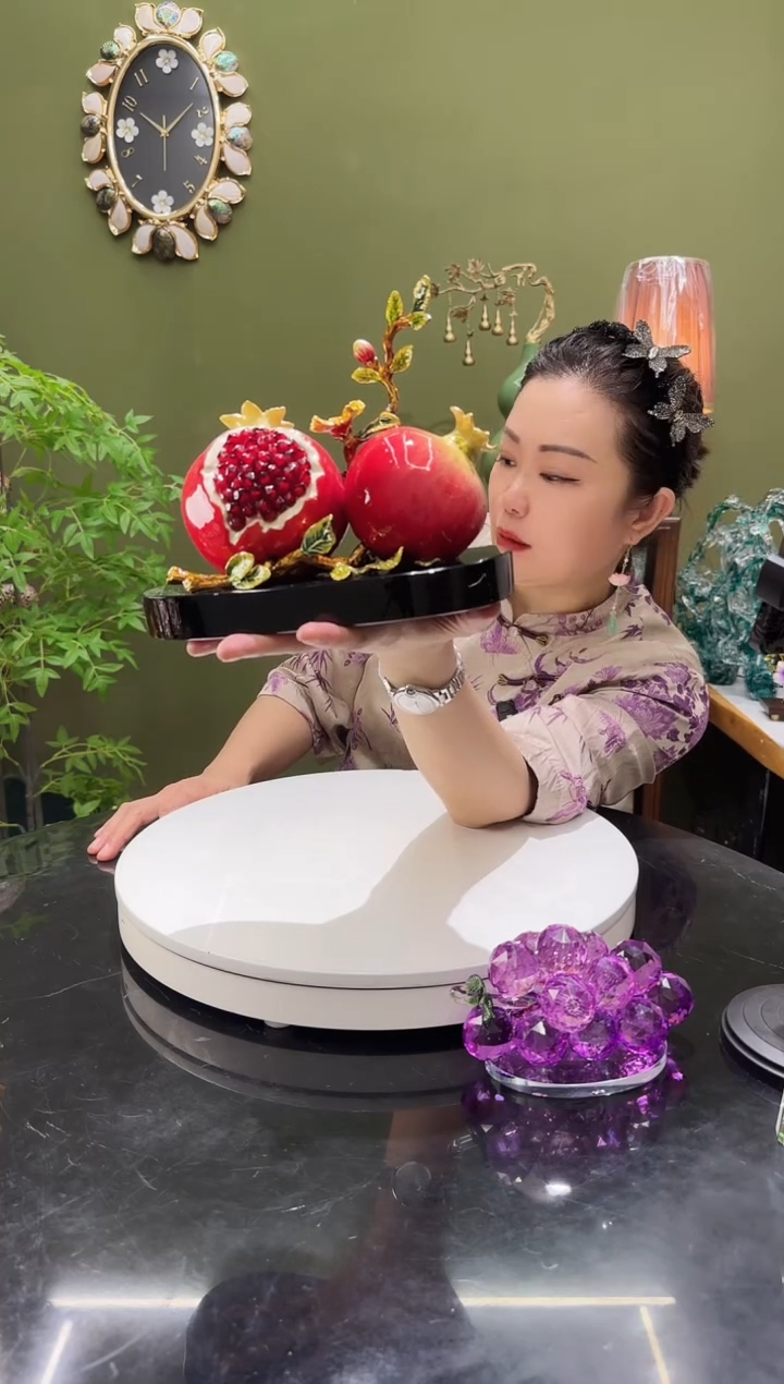 合金珐琅彩多子多福石榴摆件