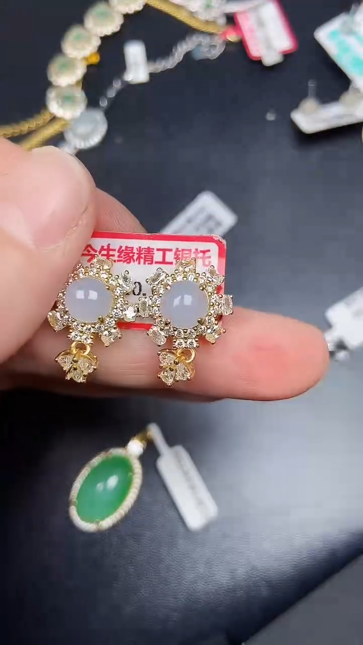 银S925镶嵌戒指翡翠1240
