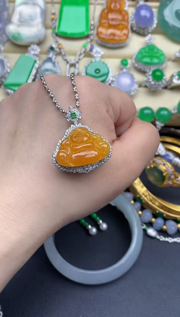 【闪购商品】翡翠吊坠(不含链)18K金镶嵌544-中国好珍宝