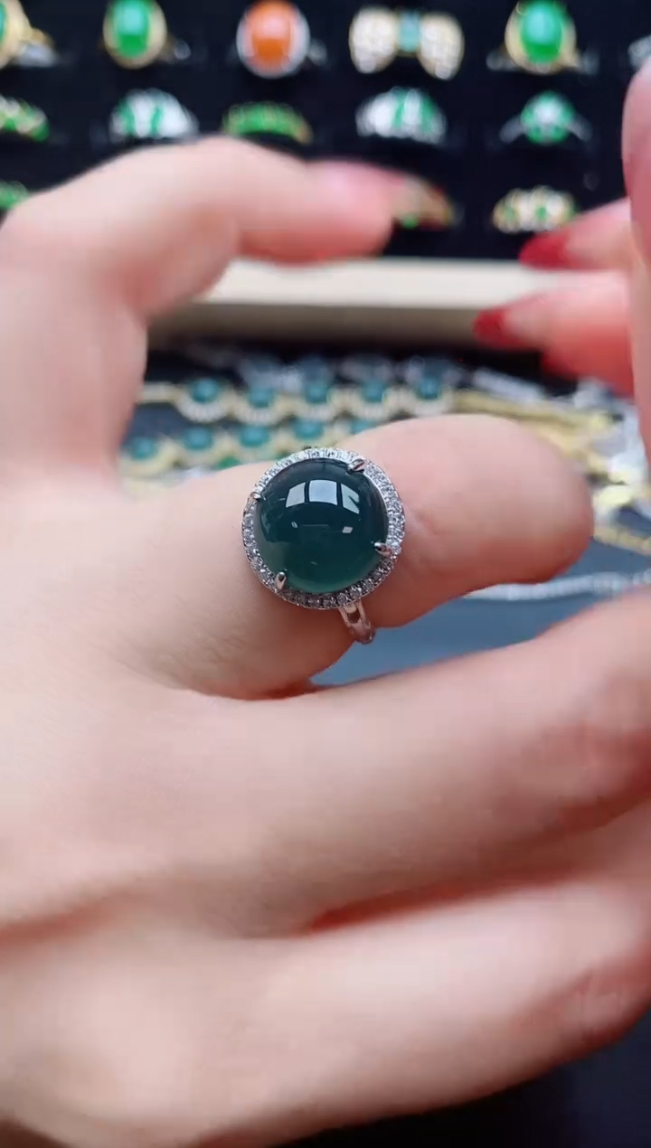 【闪购商品】翡翠戒指银S925镶嵌321321