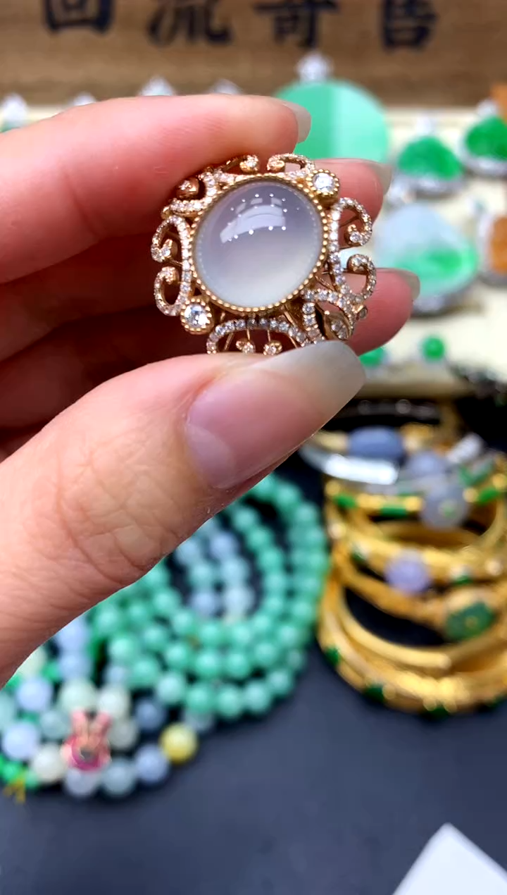 【闪购商品】翡翠戒指18K金镶嵌407-中国好珍宝