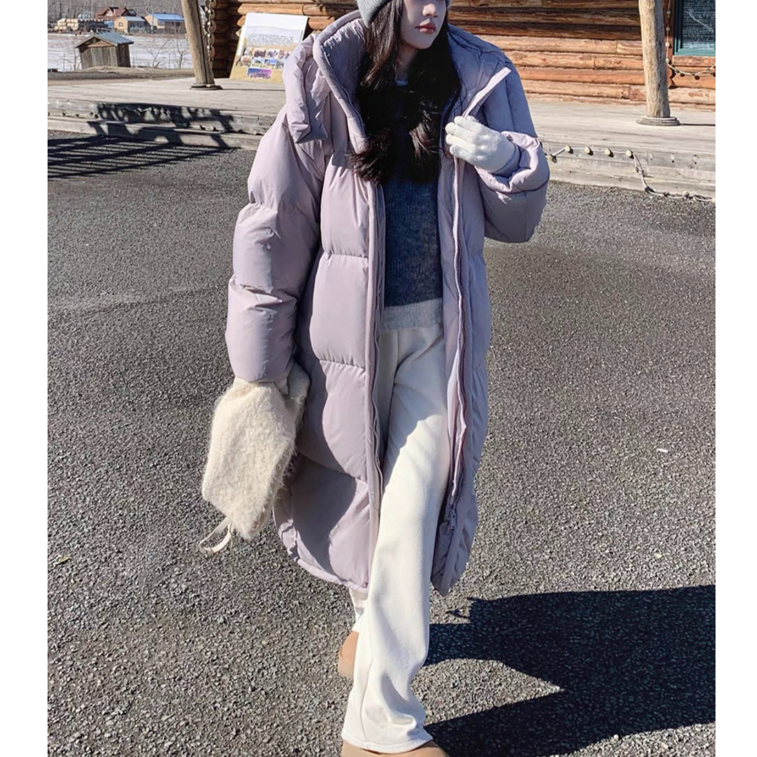 NICE圈圈/过膝长款棉服大被子连帽棉衣外套A8809