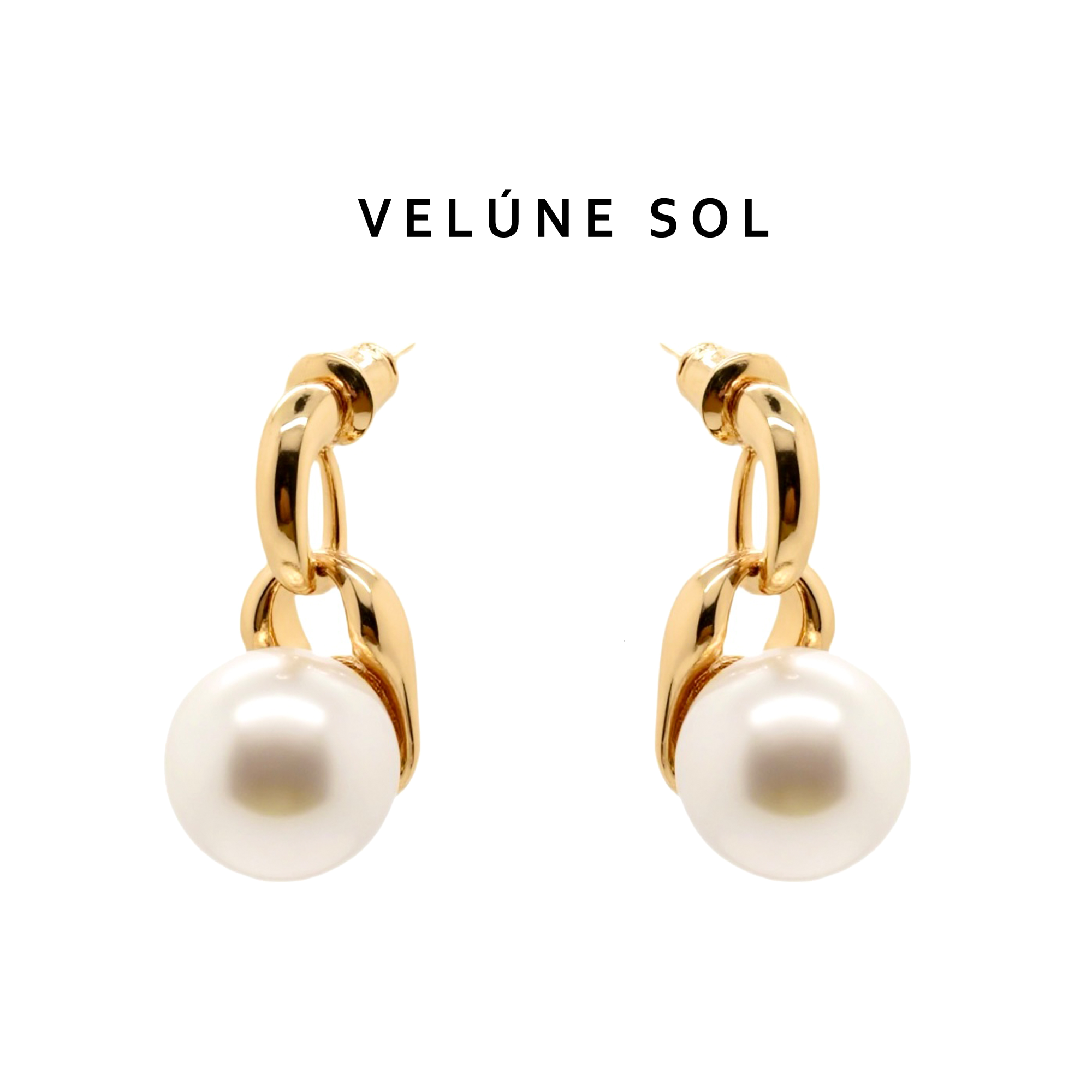 铜合金亚克力耳饰 VELUENSOL 珠光之泪 • 法式复古耳环