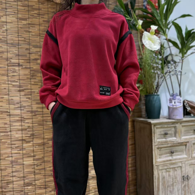 18240-1新款秋冬加绒休闲减龄百搭时尚洋气套装