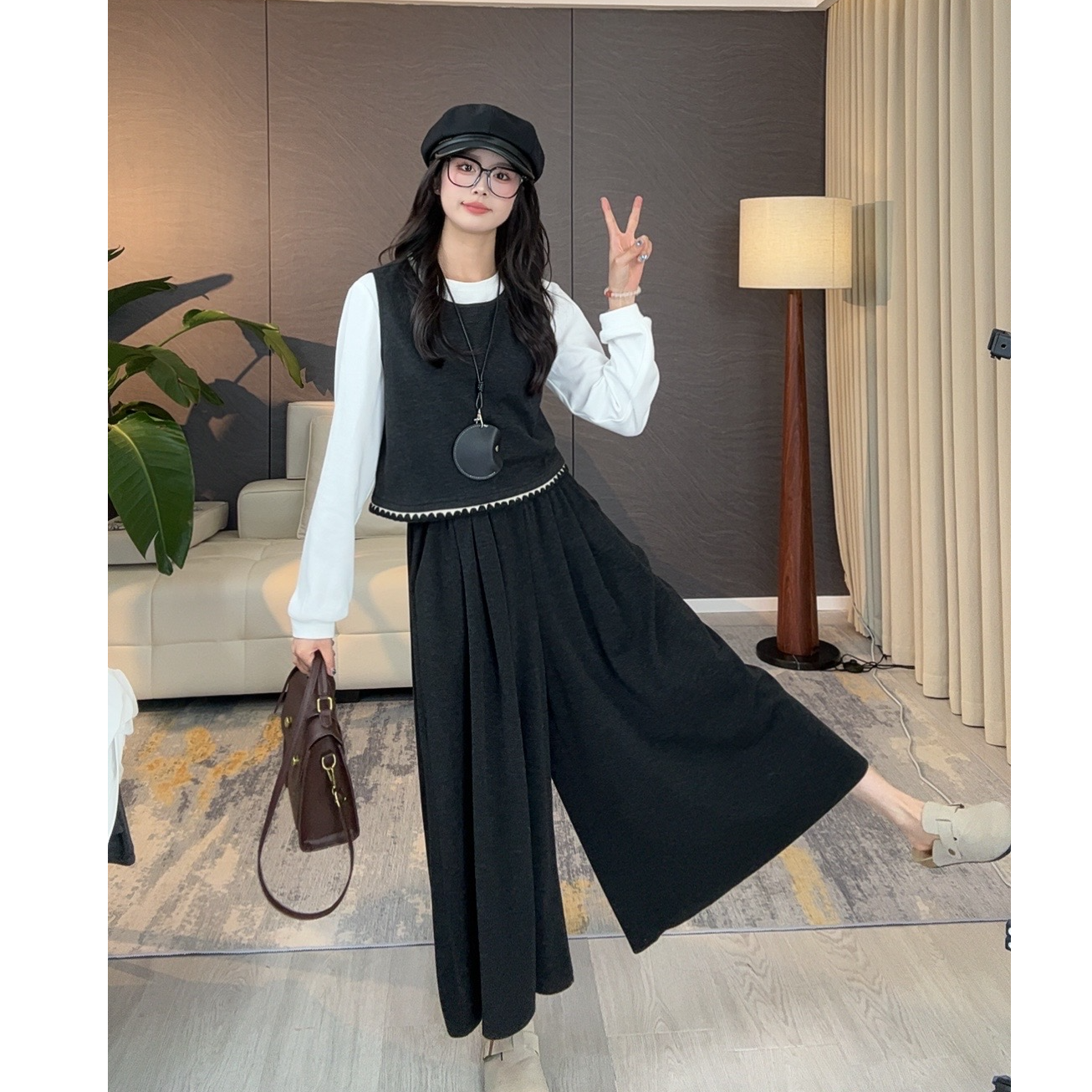 【秋季设计款】设计感轻奢风法式慵懒风时尚宽松显瘦套装