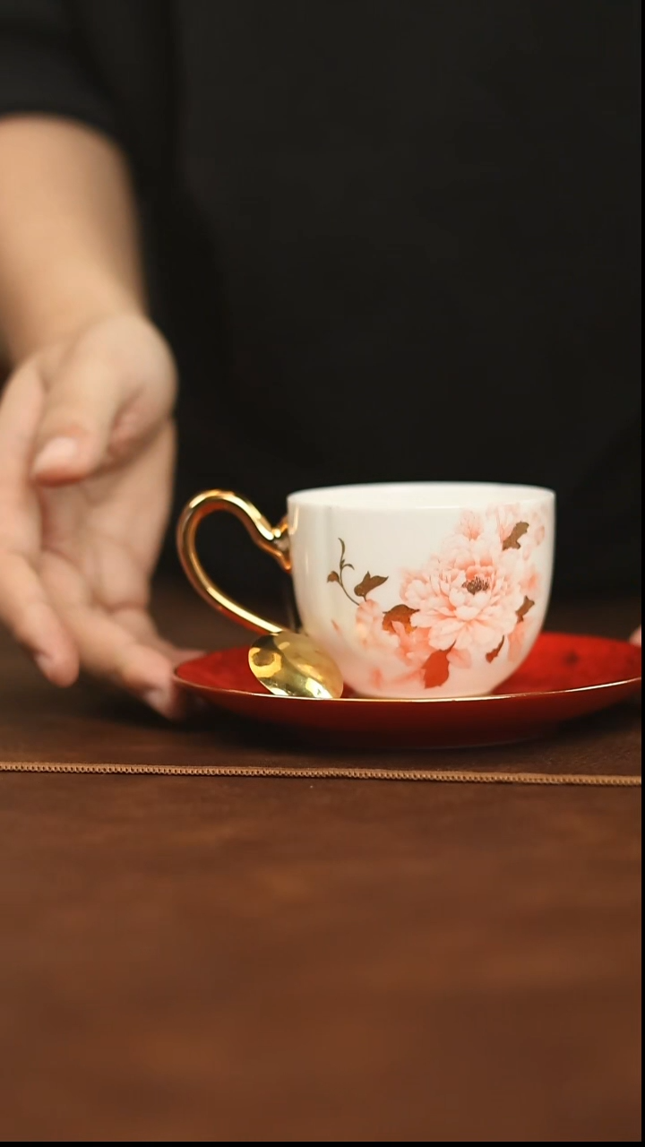 红釉（富贵倾城）雅香咖啡杯