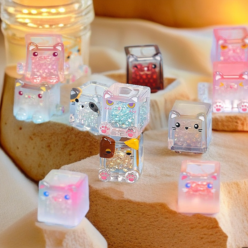 方块叠叠猫二代冰爽萌粒盲袋迷你可爱手办桌面小摆件礼物手办玩具