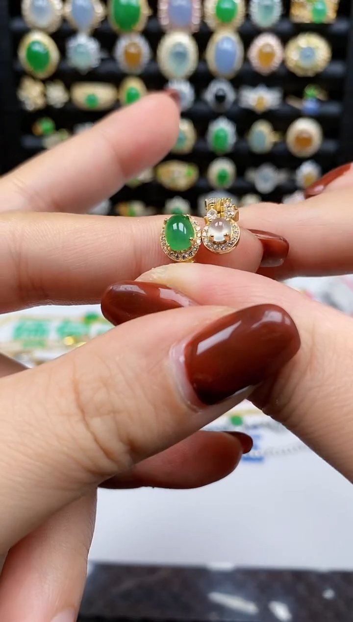 银S925镶嵌戒指翡翠233