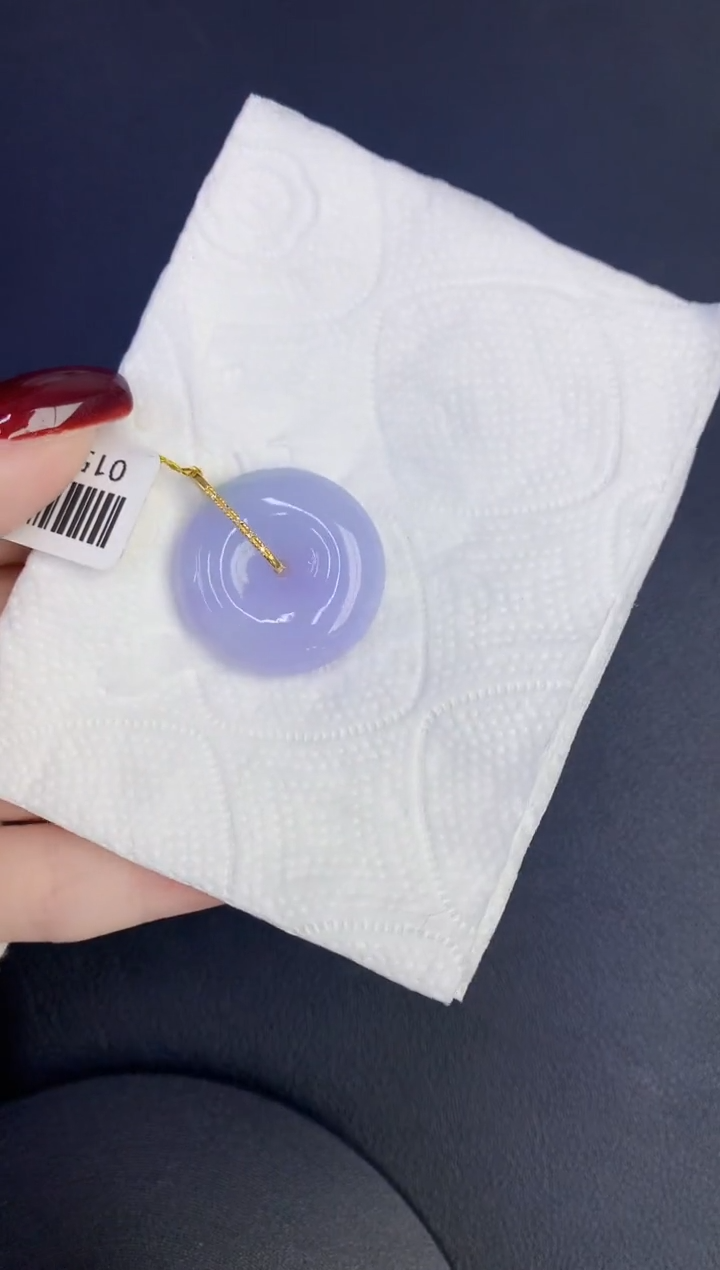 颈饰18K金镶嵌翡翠缅甸天然翡翠A货