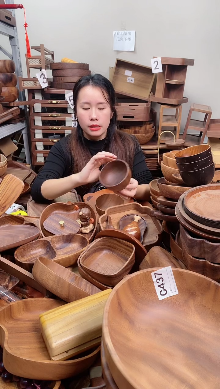 木 南美胡桃木带底座碗10.5*6.7cm 