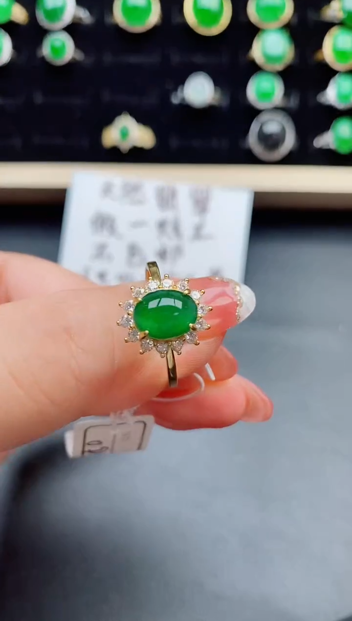 【闪购商品】翡翠戒指银S925镶嵌508050