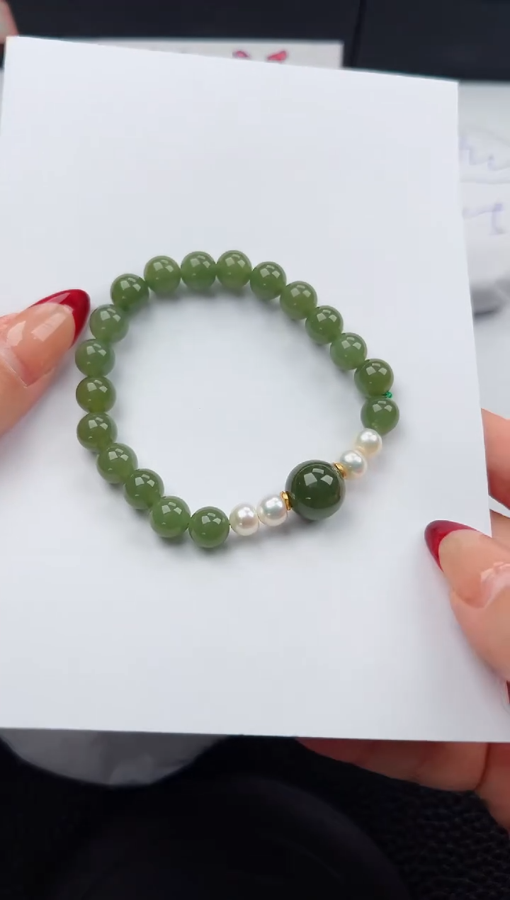 【闪购商品】和田玉手串未镶嵌132微色差T1