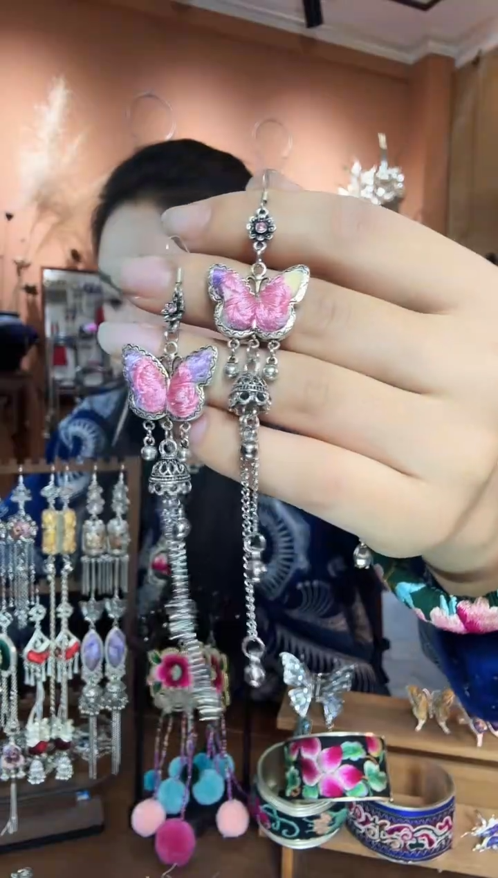 刺绣纯手工民族风耳环