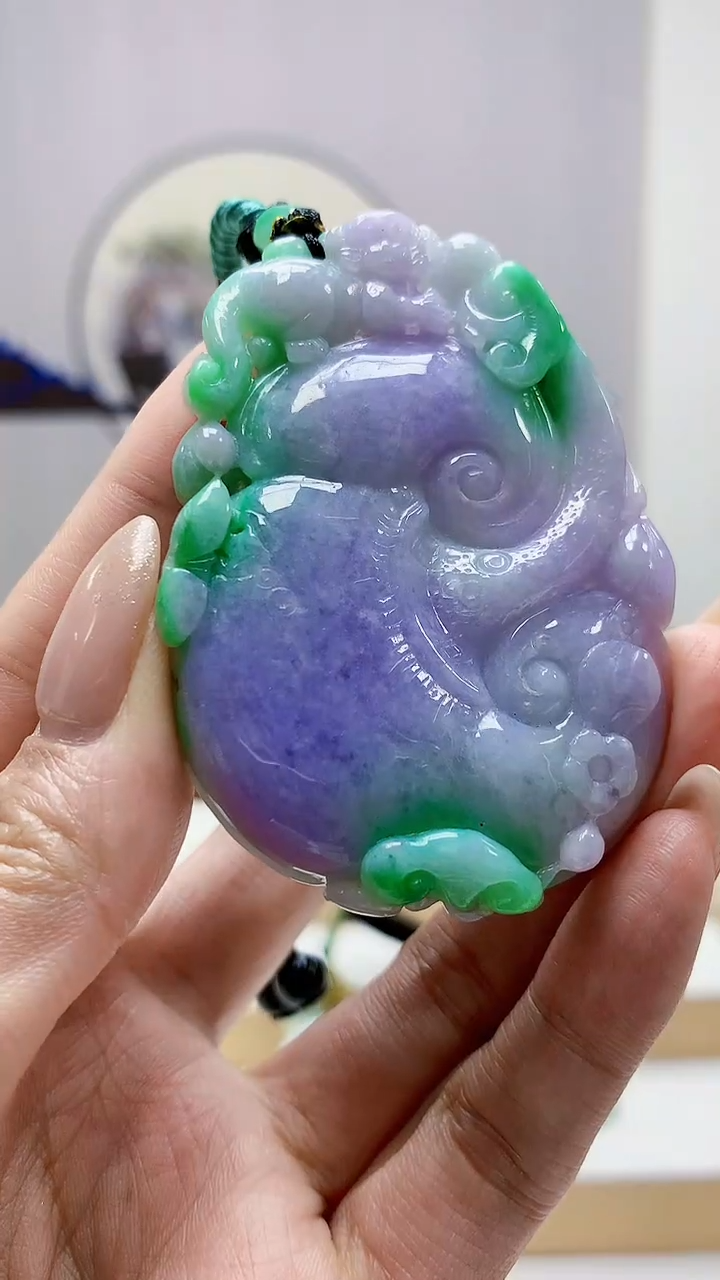 未镶嵌定制翡翠4917MM-毛货挂件54