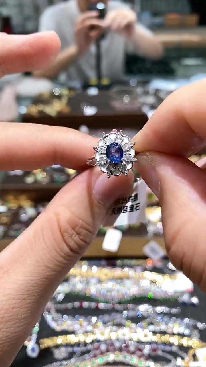 【闪购商品】蓝宝石戒指银S925镶嵌戒指