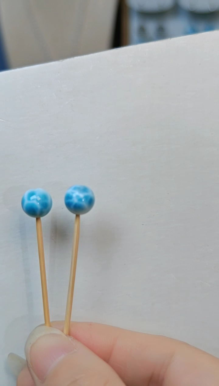 针钠钙石（海纹石）未镶嵌珠宝半成品多样性发2颗