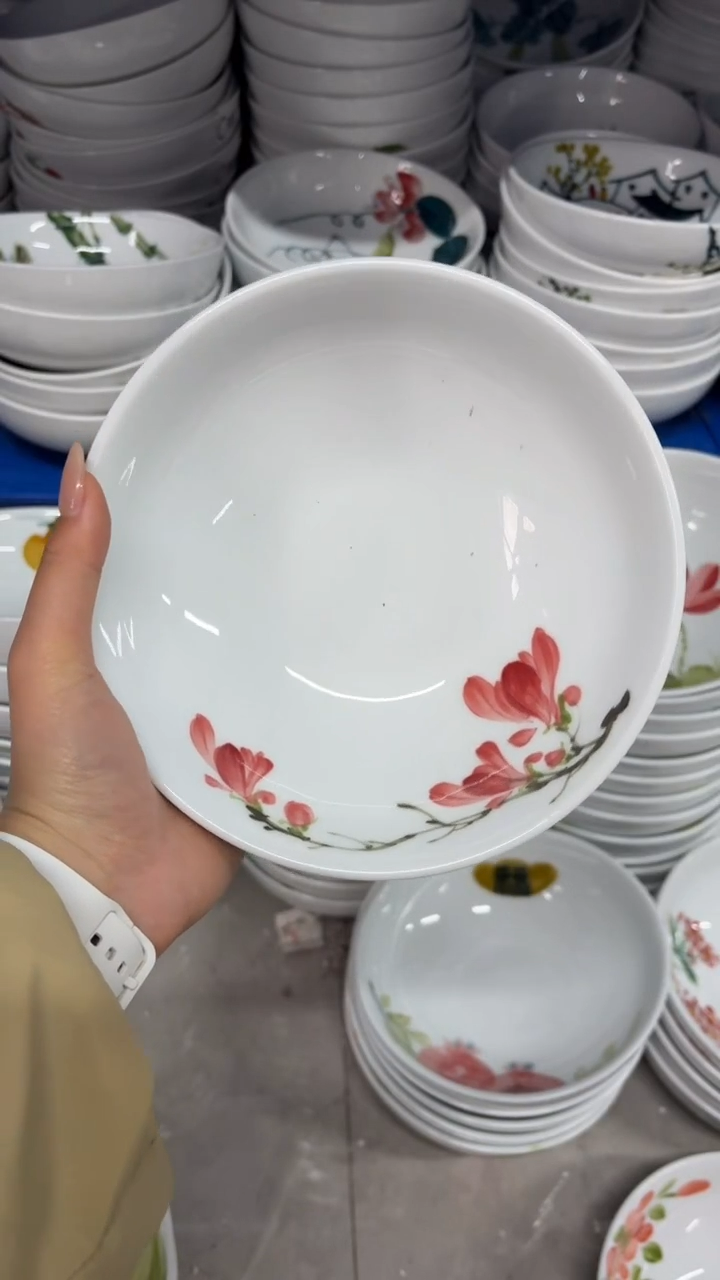 瓷片景德镇高温陶瓷食品级手绘釉中彩-大胖碗