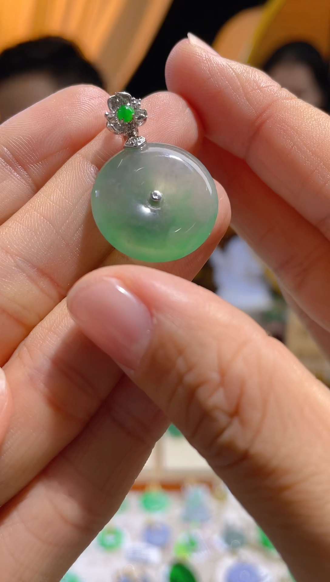 【闪购商品】翡翠颈饰18K金镶嵌假一赔三