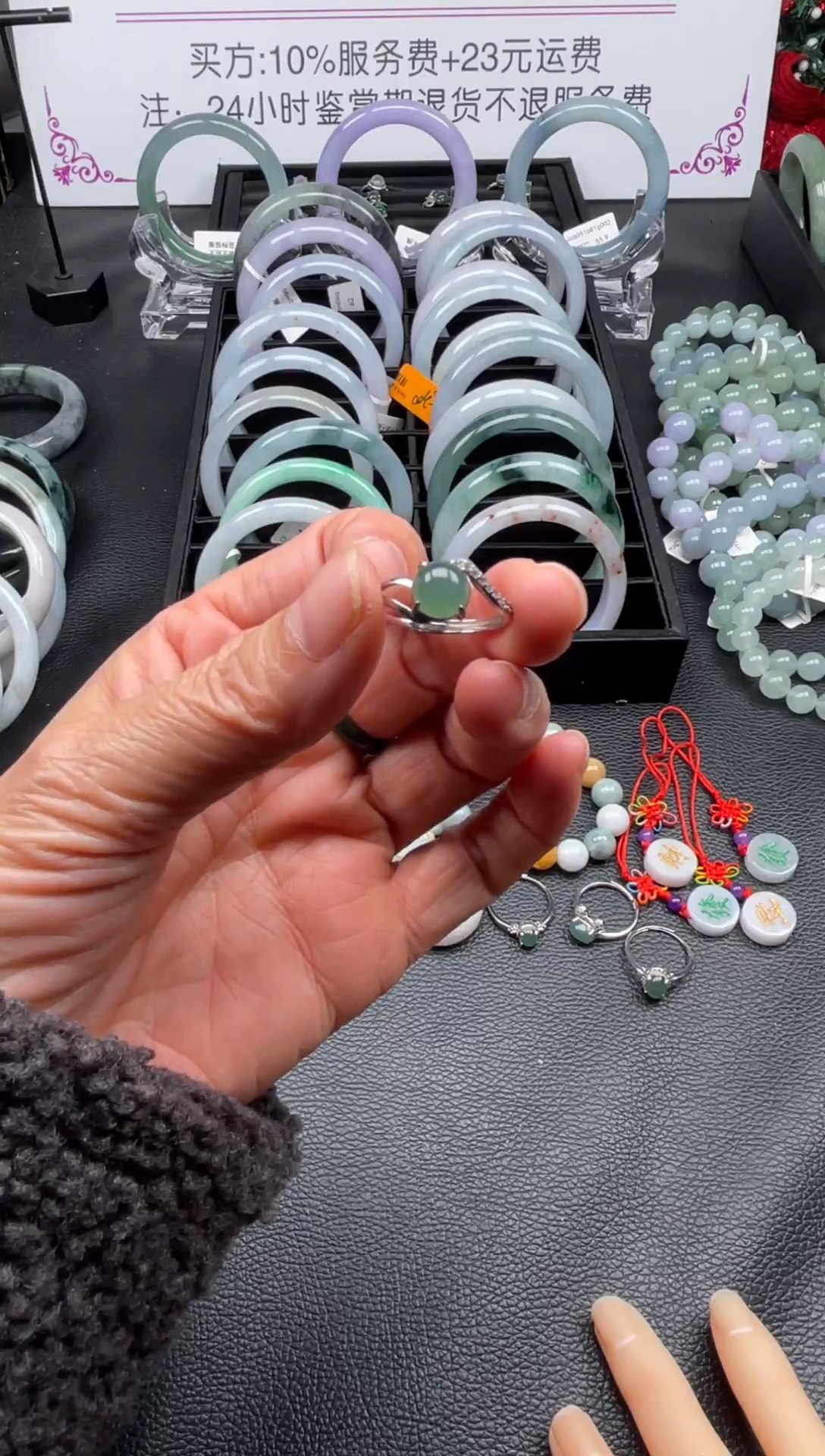 【闪购商品】翡翠戒指银S925镶嵌戒指