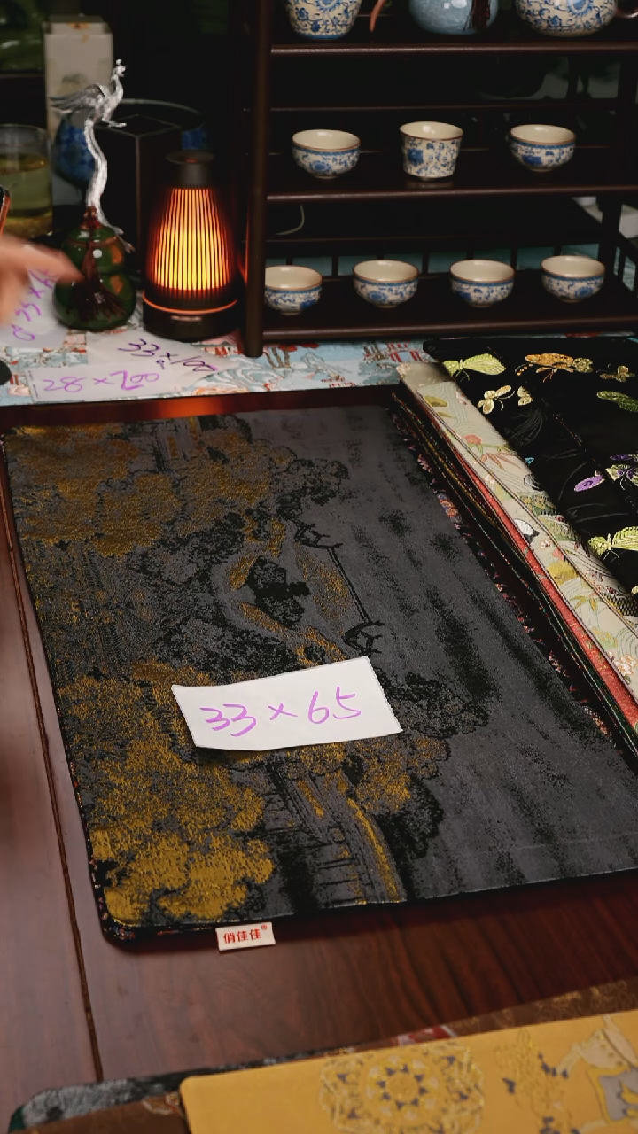 【西阵织汉宫秋月A双面】中国风干泡织锦茶席33*65