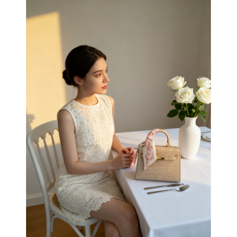 九月 2025新款秋冬法式小众设计蕾丝小香风气质女士连衣裙JY969