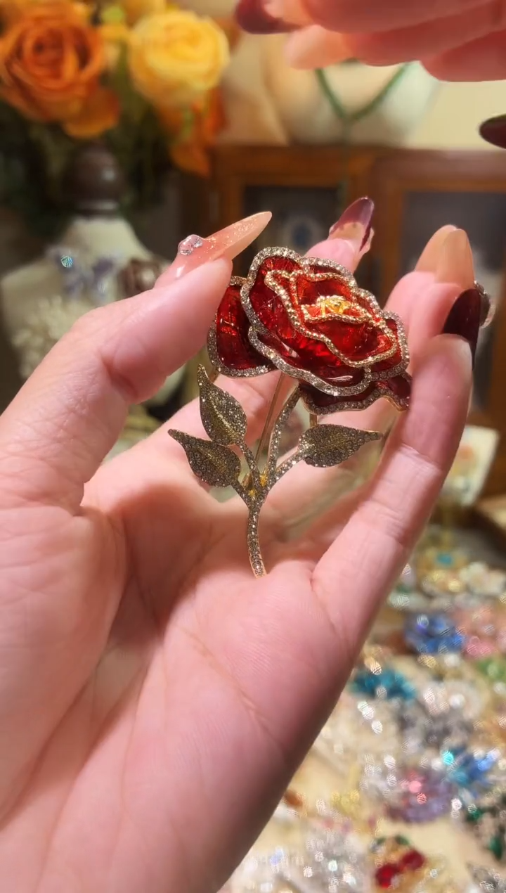 合成立方氧化锆铜合金红色玫瑰