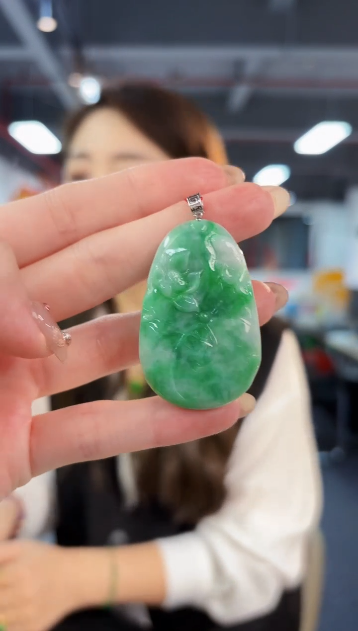 【闪购商品】翡翠颈饰18K金镶嵌缅料A货/支持复检/一件